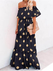 Strapless Floral Off-shoulder Flared Dress