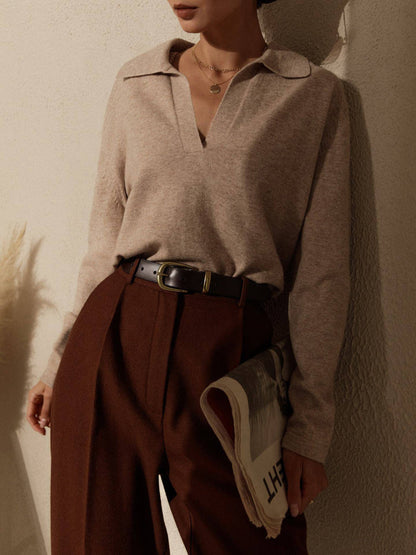 Knitted Polo Neck Sweater
