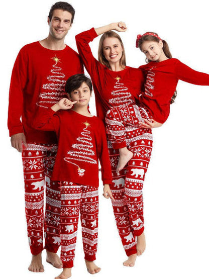 Red Christmas Tree Family Pajama Set