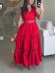 Lace Trim Hollow Out Dress