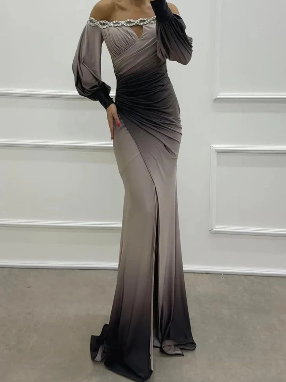 Strappy Positioning Slit Dress