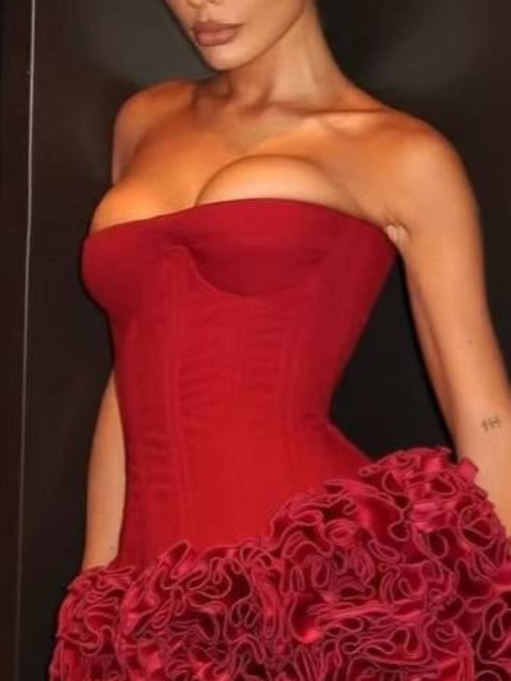 Lace-Up Fishbone Tube Top