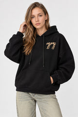 Number Graphic Oversized Pullover Hoodie