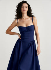 Elegant Vintage Cami Bodycon Midi Dress
