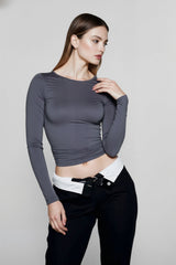 DressBetty - 2024 Basic Round Neck Long Sleeve Pullover Tee