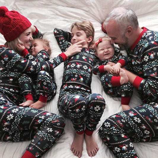 Family Matching Santa Snowflake Pajamas