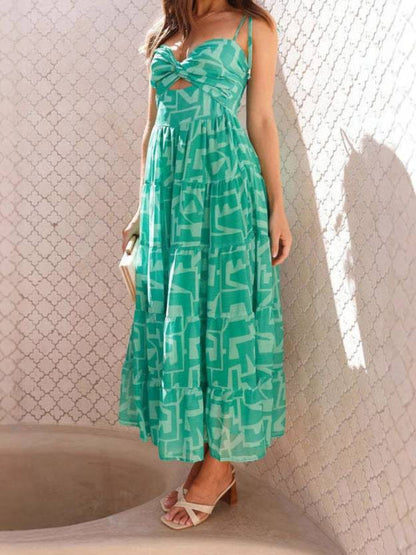 Printed Suspender Dress