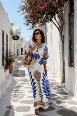Vacation Floral Print Backless Slim Maxi Dress