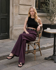 Chic High Waist Pleated Wide Pants