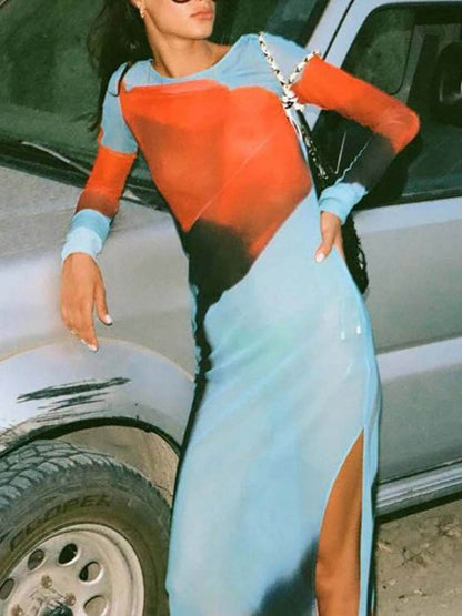 Fashion Mesh Sexy Fitted Dress