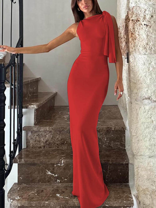 Casual Sexy One-Shoulder Bodycon Dress
