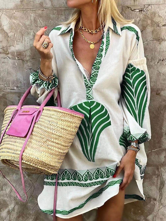 Casual Long Shirt Loose Sleeve Dress