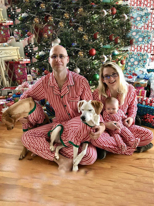 Striped Matching Family Christmas Pajamas