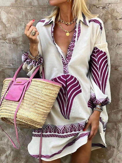 Casual Long Shirt Loose Sleeve Dress