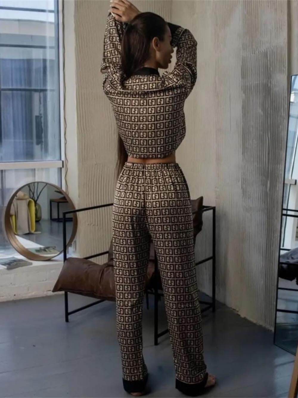 Plaid Patchwork Pajama Set