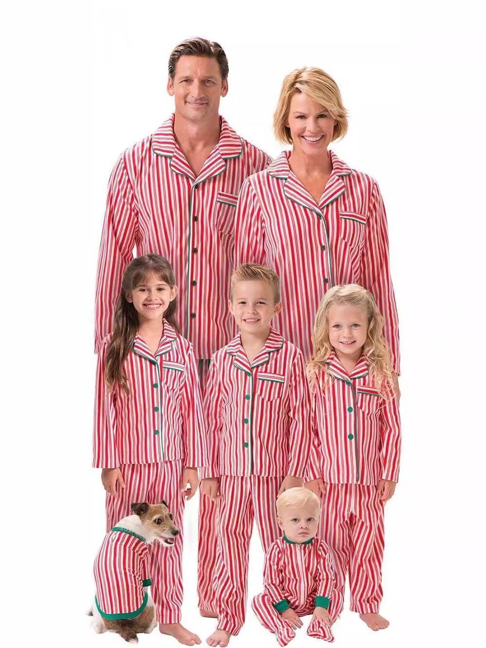 Striped Matching Family Christmas Pajamas