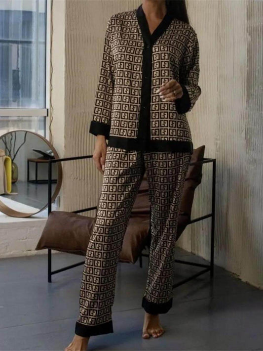 Plaid Patchwork Pajama Set