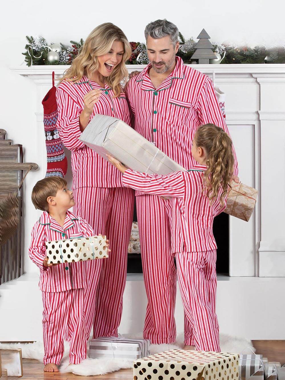 Striped Matching Family Christmas Pajamas