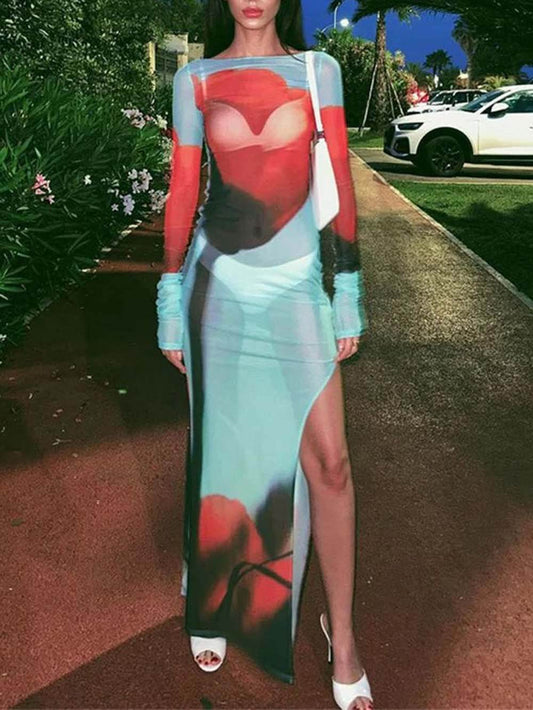 Fashion Mesh Sexy Fitted Dress