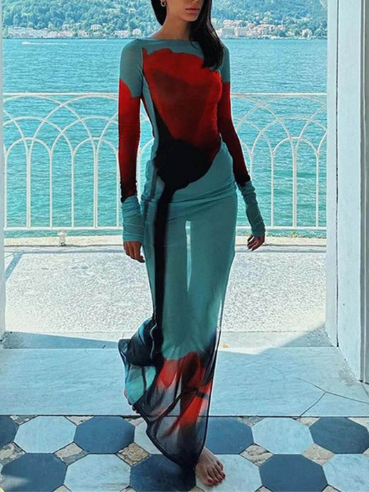 Fashion Mesh Sexy Fitted Dress