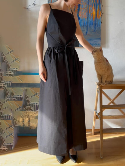 Strapless Square Neck Tie Dress