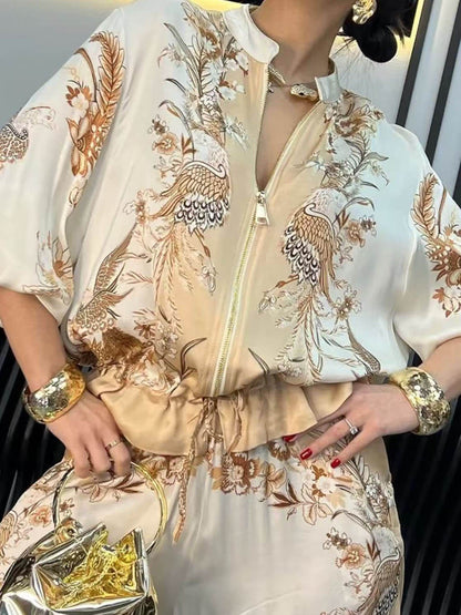 Floral Print Baseball Jacket