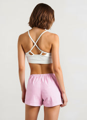 Chic Stripe Elastic Tie Casual Shorts