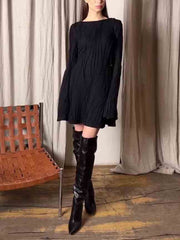 Wave Stripe Long Sleeve Bodycon Dress