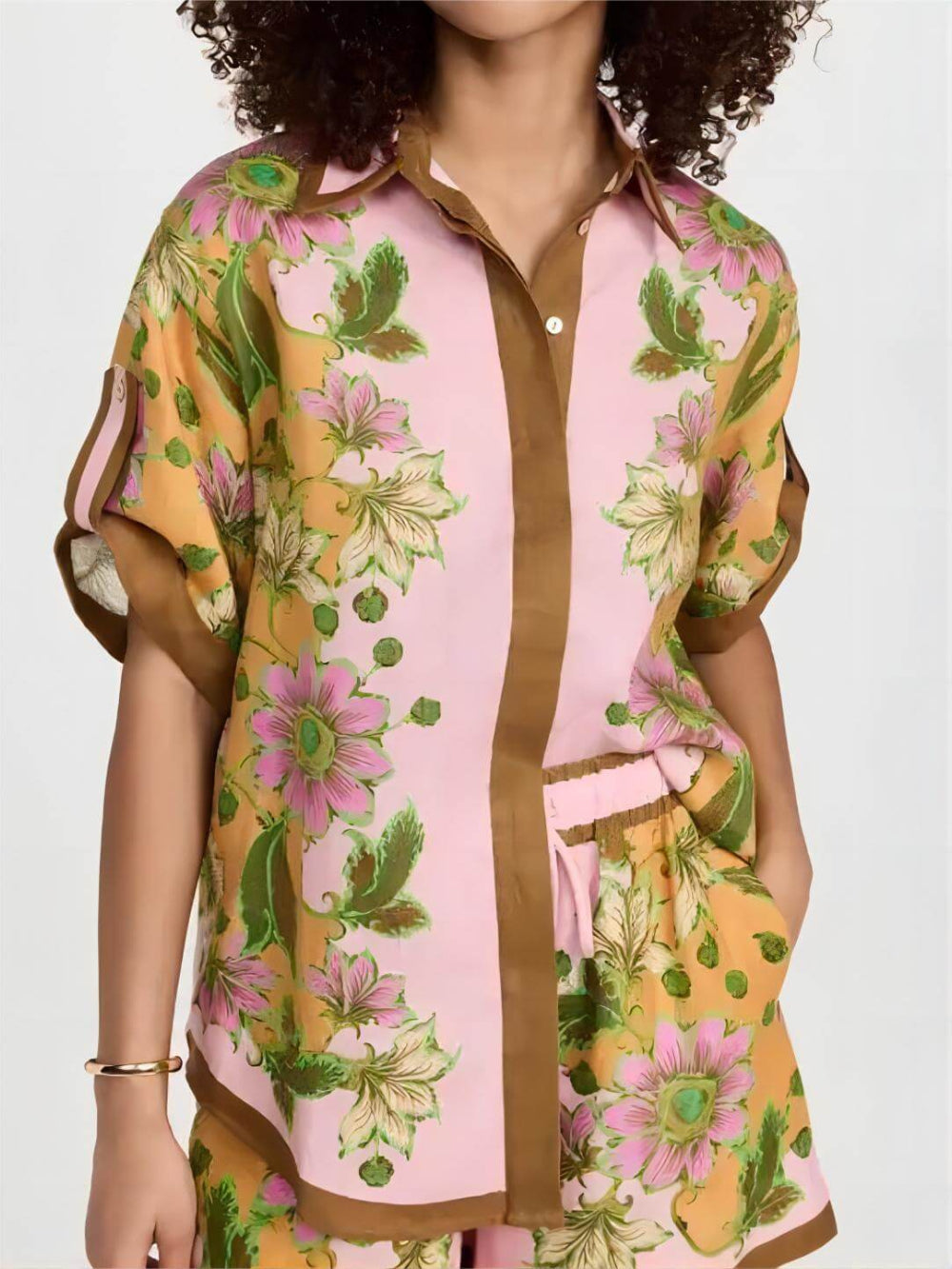 Retro Floral Shorts Set