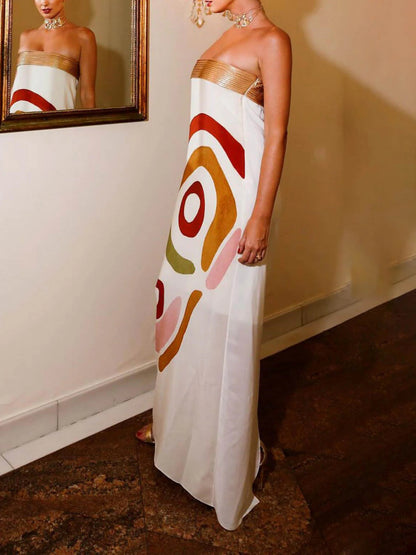 Fashionable Abstract Graffiti Print Dress