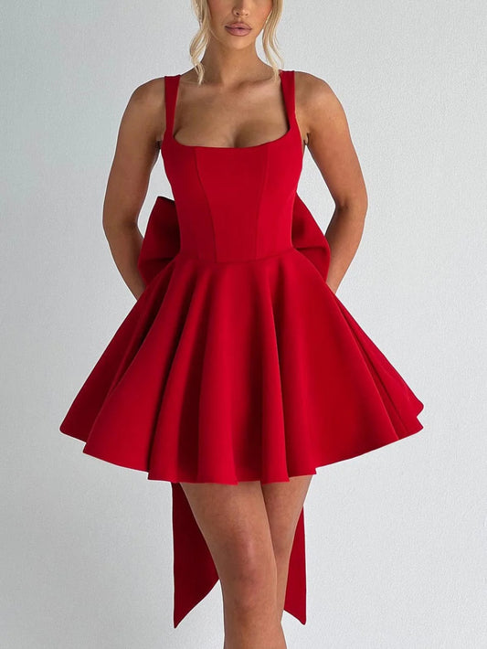 Backless Big Bow Cami Dress