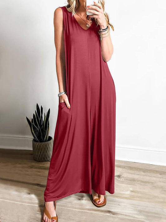 Casual Pocket Design Thin Jumpsuit