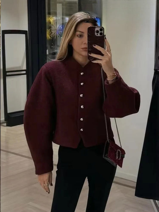 Single-Breasted Long Sleeve Jacket