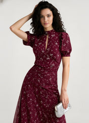 Elegant Floral Deep V Bodycon Maxi Dress