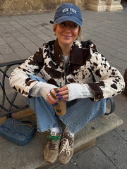 Cow Print Lapel Jacket