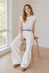 Contrast Tape Straight Leg Pants