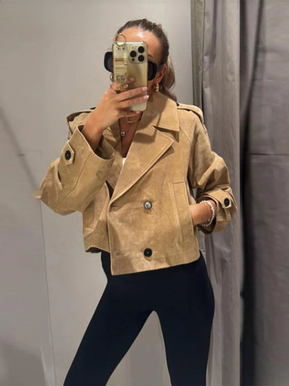Khaki Double-Breasted Jacket