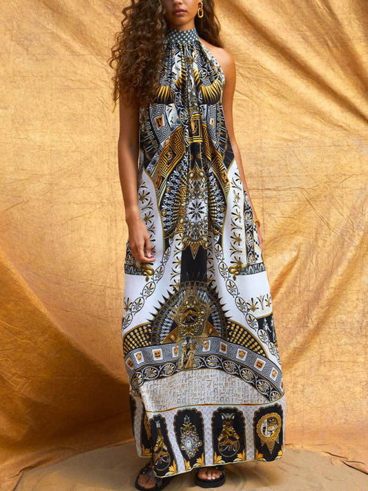 Vintage Sweet Waist-Cinched Maxi Dress
