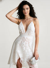 Lace Mesh Backless Boho Dress