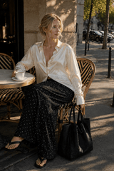 Elegant Polka Dot Straight Leg Pants