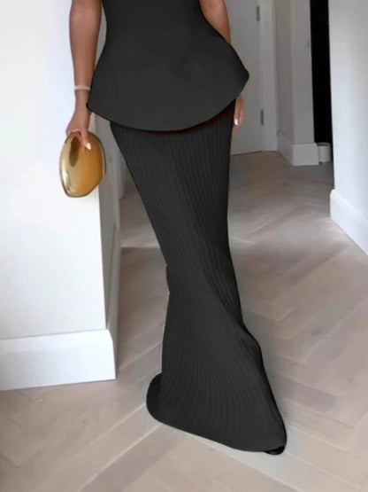 Tube Top Pleated Skirt Set