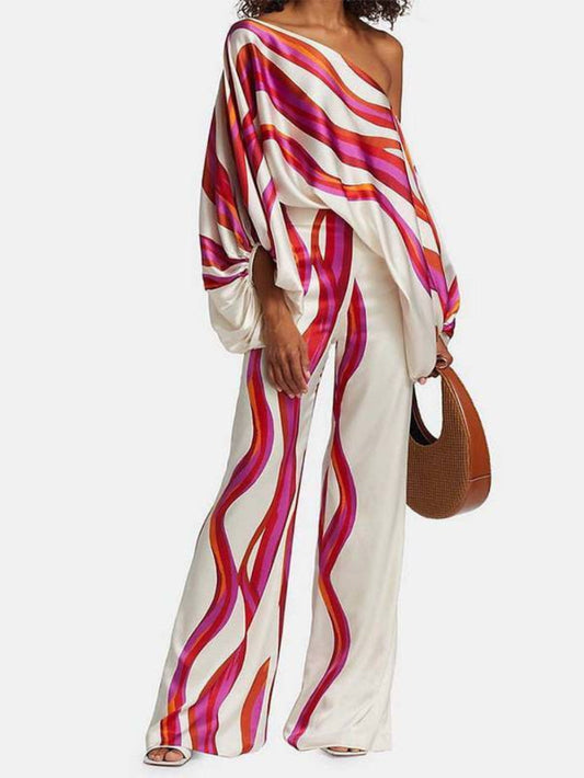 Wide Leg Pants and Dolman Sleeve Top Set