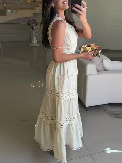 Lace Trim Hollow Out Dress