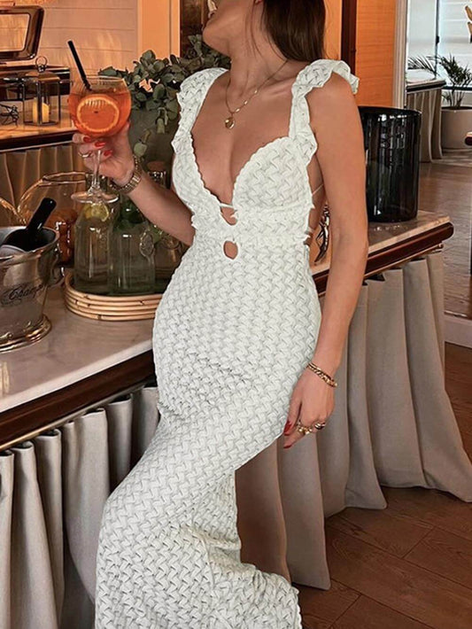French-Inspired Slimming Backless Dress