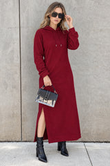 Slit Hem Hoodie Dress