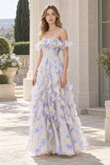 Sheer Ruffle Off Shoulder Beach Maxi Dress