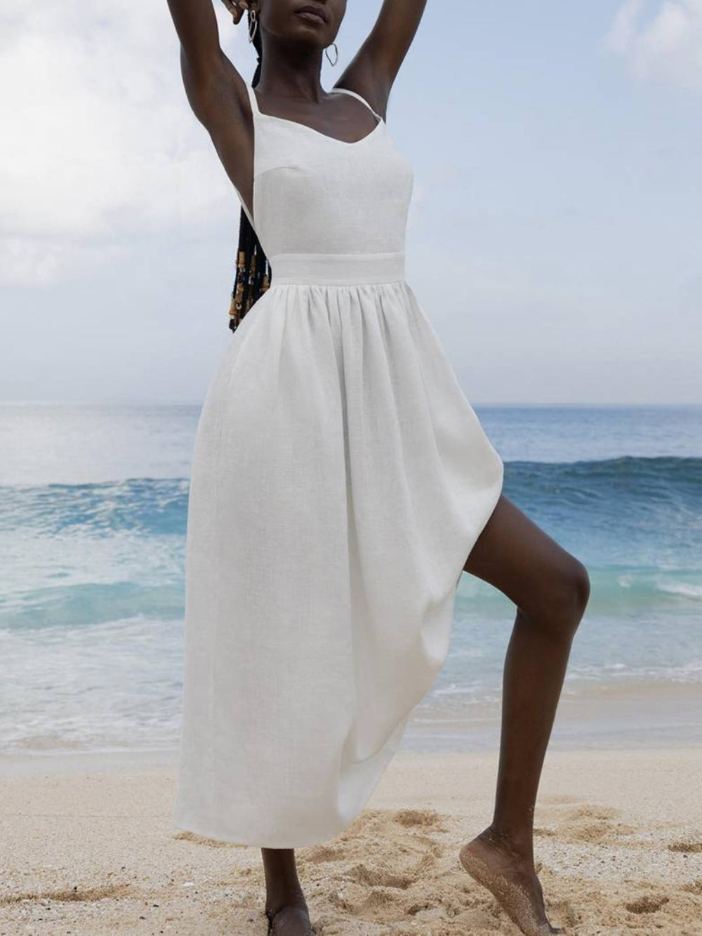 Elegant Sexy Strap Backless Midi Dress