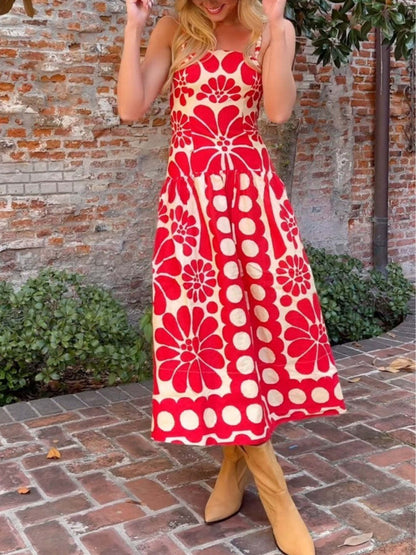 Red Open Back Sleeveless Dress
