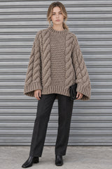 High Neck Wide Long Sleeve Loose Sweater