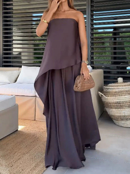 Sleeveless Tube Top and Skirt Set